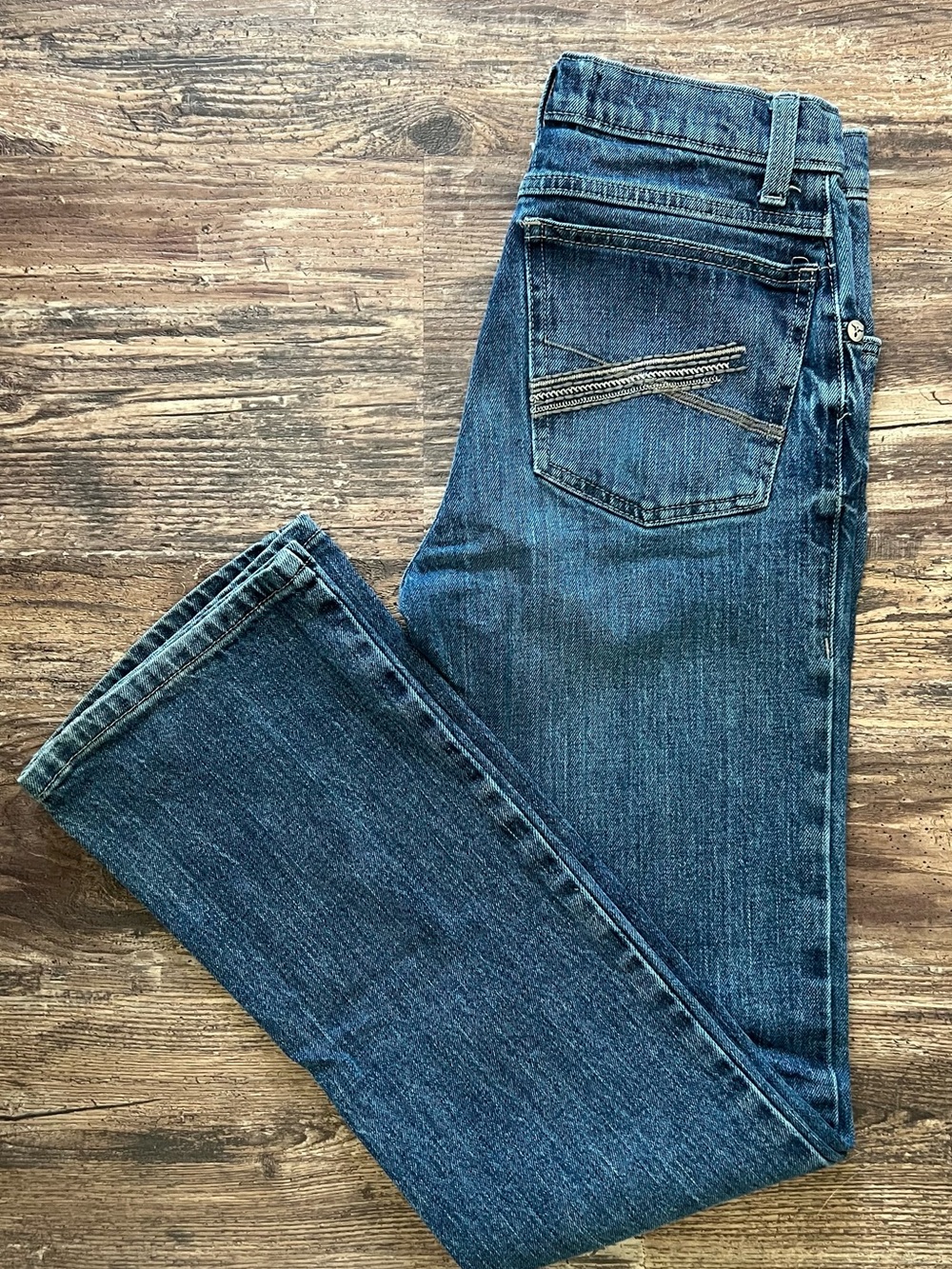 Wrangler 20X Boys Dark Blue Straight Leg Denim Jeans